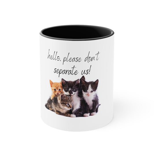 Kitty Cat Mug Print Coffee Cup, Picture Print Kitten Picture Coffee Mug Accent